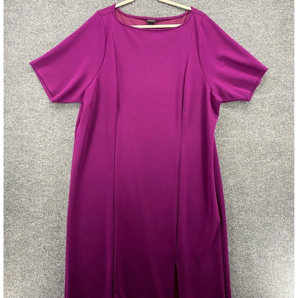 Torrid Dress‎ 4 Womens 4X Purple Boat Neck Straight Slit Ladies Office Formal